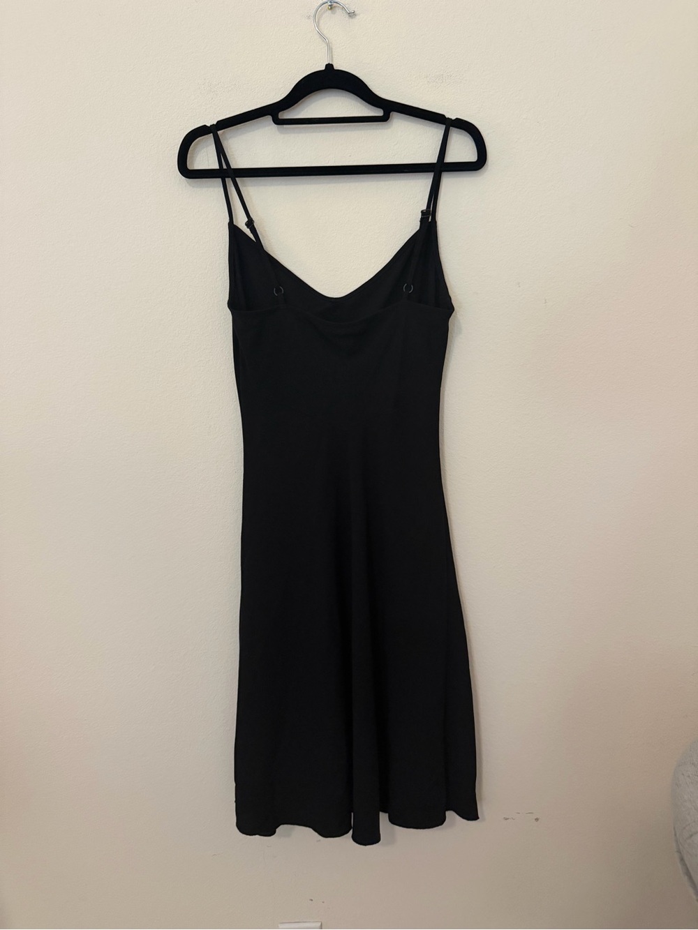 Vintage Y2K Betsey Johnson Black Slip Dress Size 8 Cotton Minimalist 1990s - Picture 2 of 11